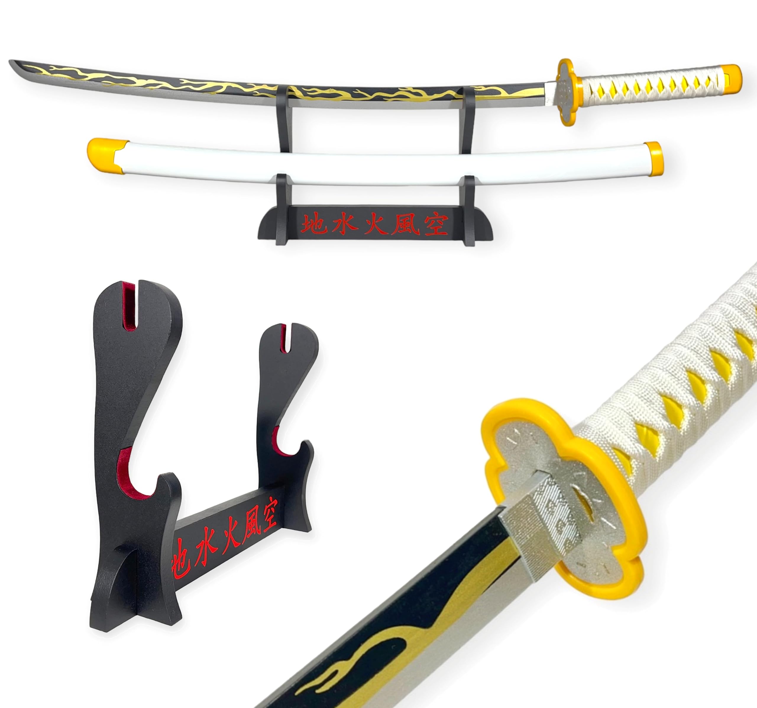 Zenitsu Katana 104cm Lightning Sword with Stand | Demon Slayer